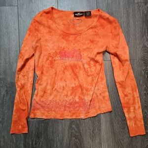 Vintage Harley Davidson Women’s T Shirt Small Long Sleeve Orange